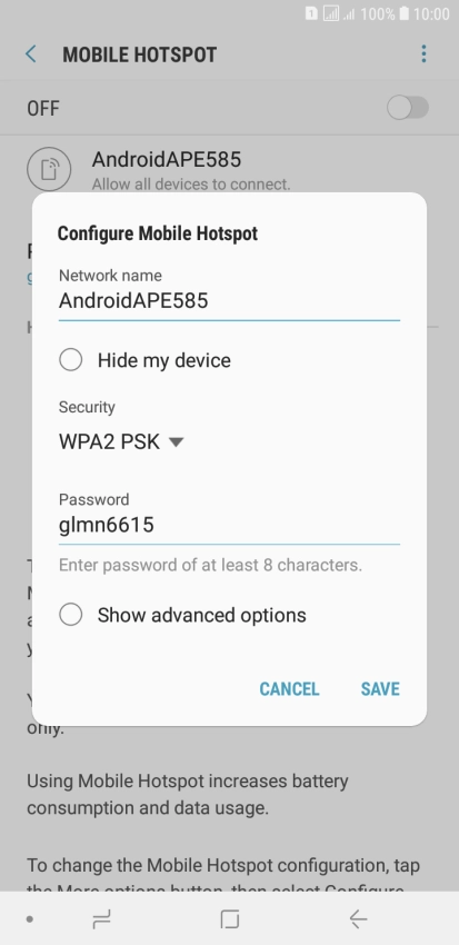 Press the field below 