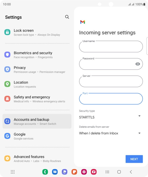 Press the drop down list below 