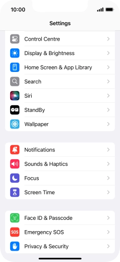 Press Face ID & Passcode.