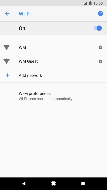 Press the required Wi-Fi network.
