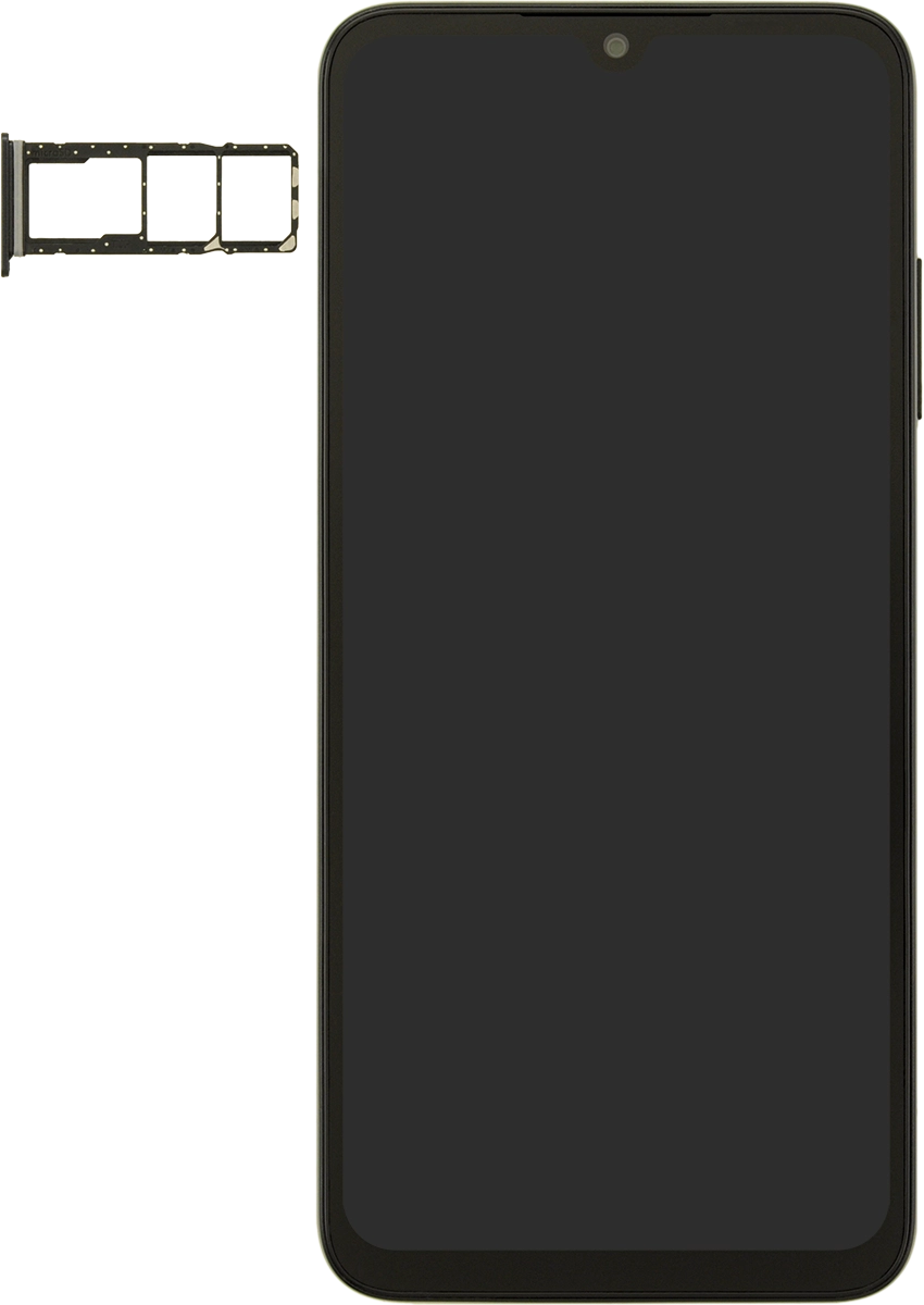 Turn your SIM so the angled corner of the SIM matches the angled corner of the first SIM holder and place your SIM in of the first the SIM holder.