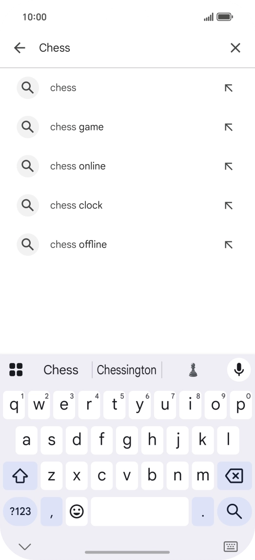 Key in the name or subject of the required app and press the search icon.
