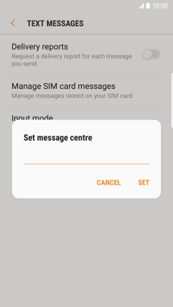 Key in +447958879879 and press SET.