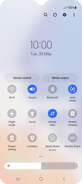 Press the settings icon.