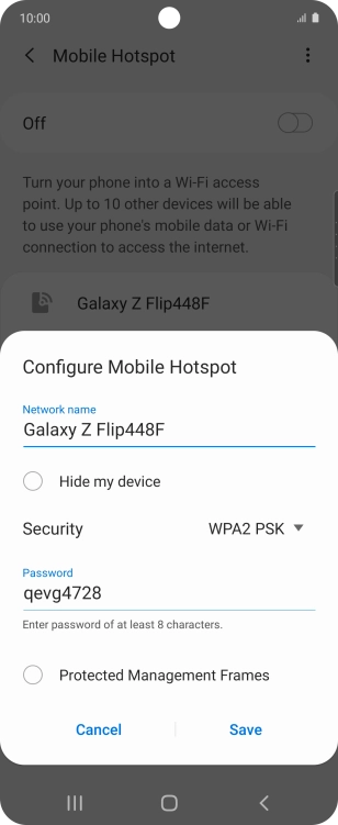 Press the field below 