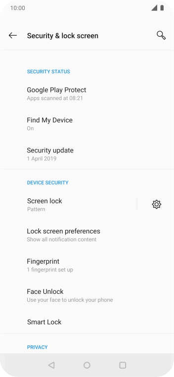 Press Screen lock and key in the current phone lock code.