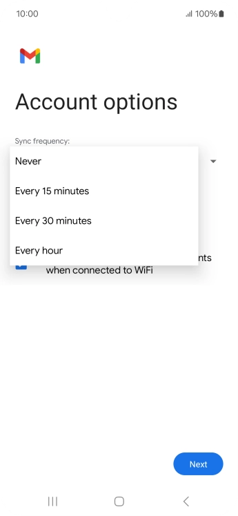Press the required setting.