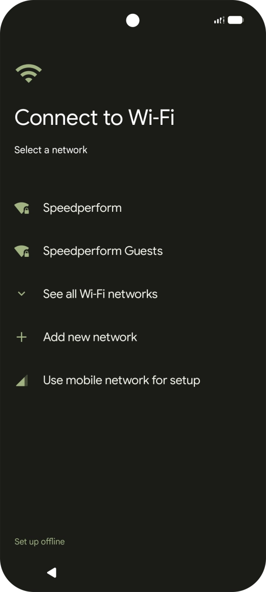 Press the required Wi-Fi network.