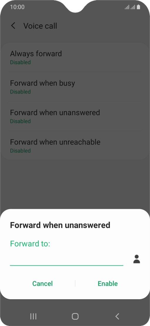 Key in +447953222222 and press Enable.