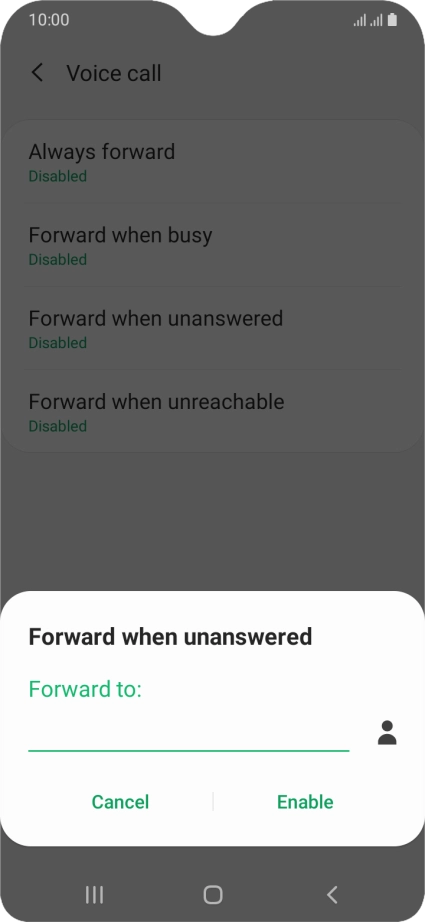 Key in +447953222222 and press Enable.