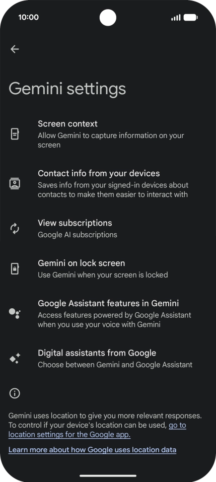 Follow the instructions on the screen to select the required settings.