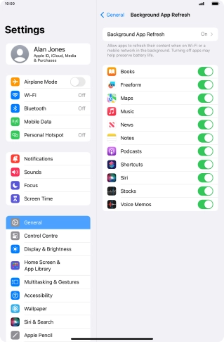Press Background App Refresh.