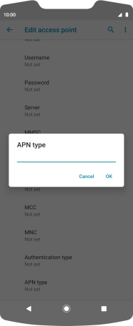 Key in default and press OK.