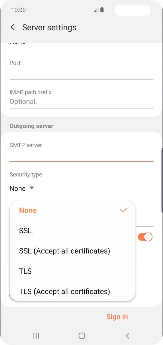 Press None to turn off the function.