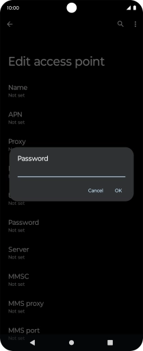 Key in secure and press OK.