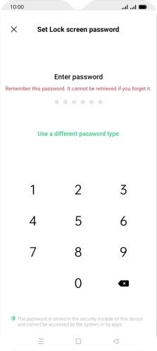 Press Use a different password type.