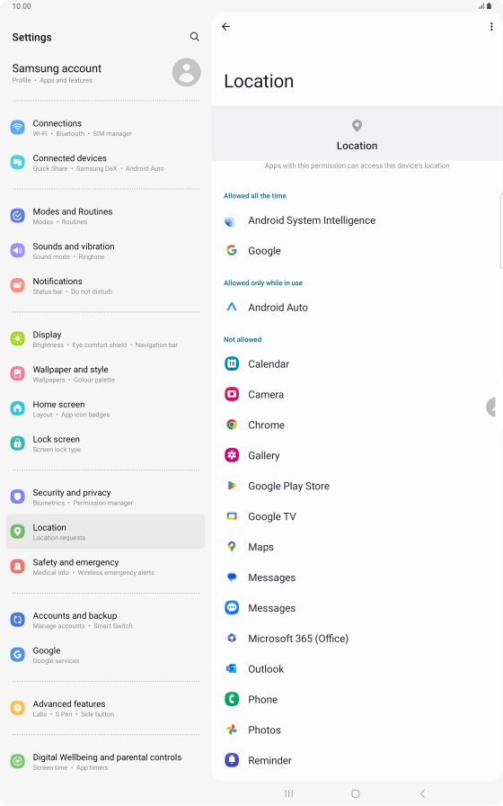 Press the required app.