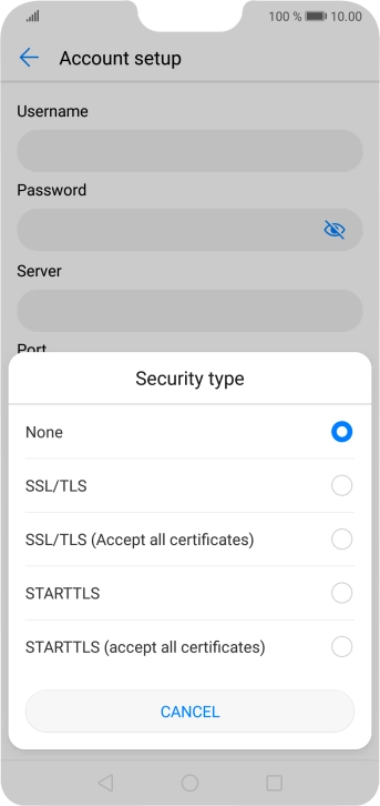 Press None to turn off the function.