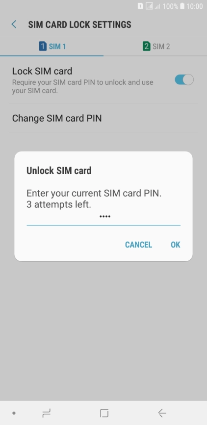 Key in your PIN and press OK. The default PIN is 1111.