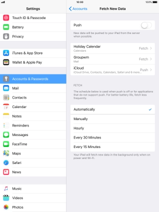 If you turn off the function, press the required setting.