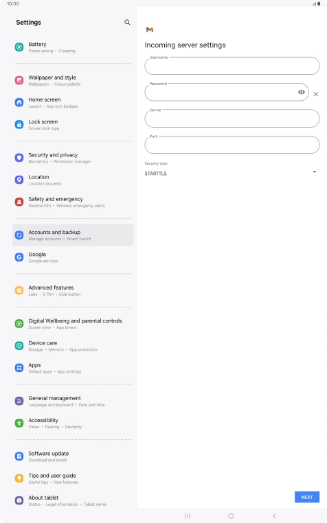 Press the field below 