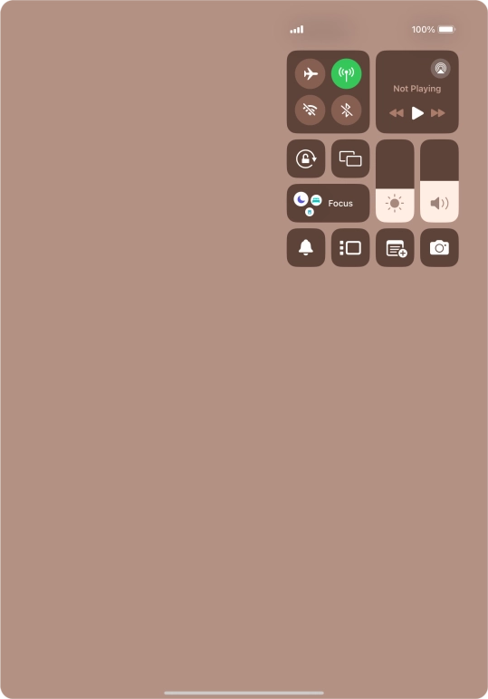 Press the flight mode icon to turn the function on or off.