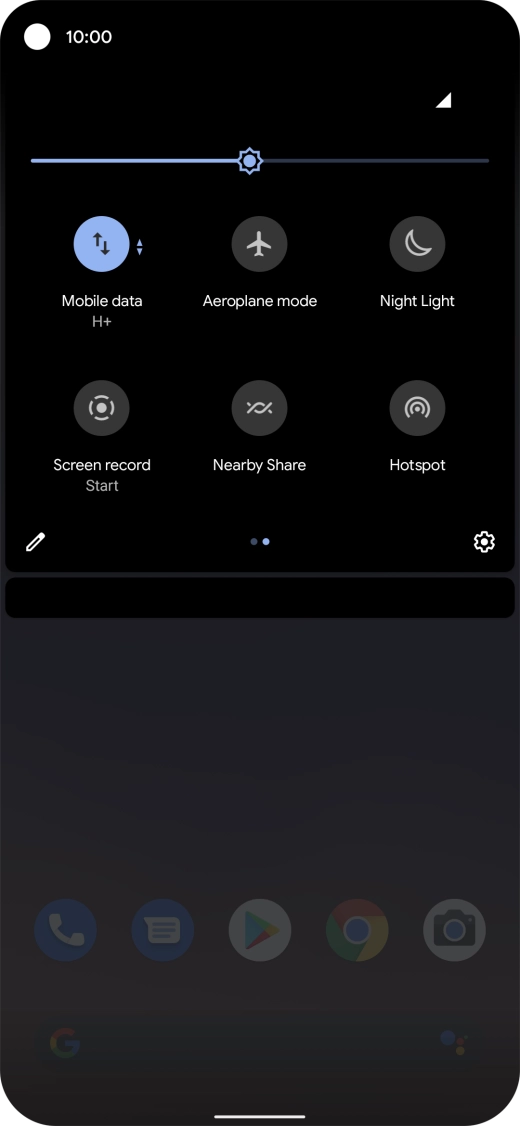 Press Mobile data to turn the function on or off.