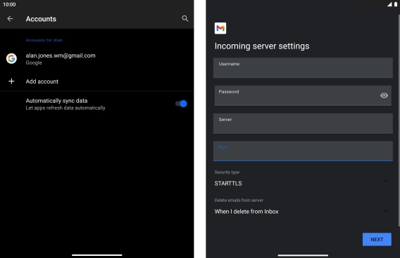 Press the drop down list below 