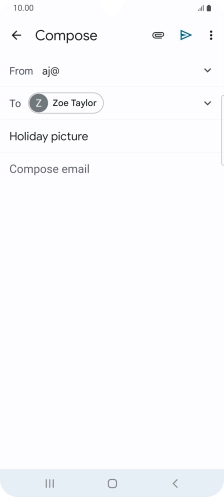 Press the text input field and write the text for your email.