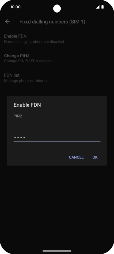 Key in your PIN2 and press OK. The default PIN2 is 0000.