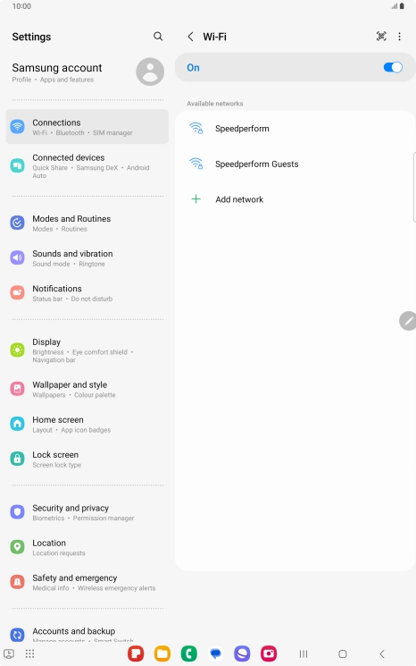 Press the required Wi-Fi network.