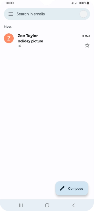 Press the email account icon.