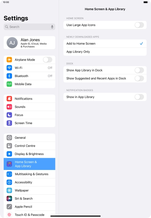 To add new downloaded apps to both the home screen and App Library, press Add to Home Screen.