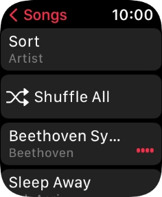 Go to the required category or playlist and press the required audio file.