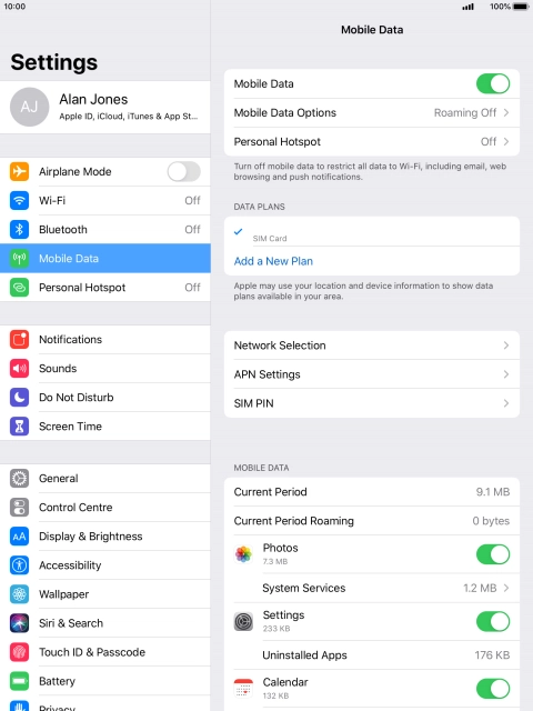 The total data usage is displayed next to Current Period.