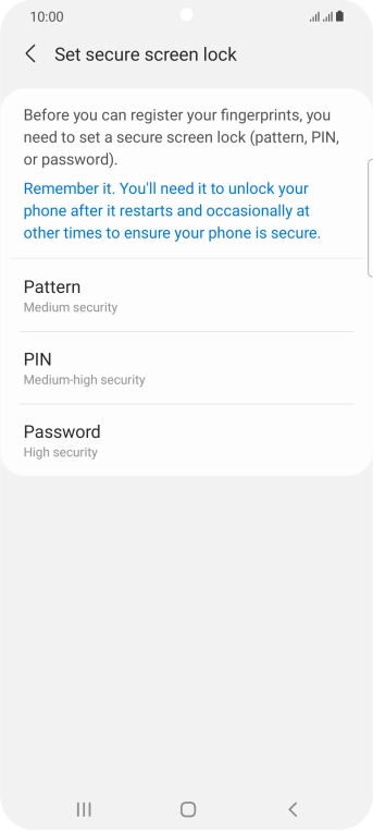 Press the required phone lock code and follow the instructions on the screen to create an additional phone lock code.