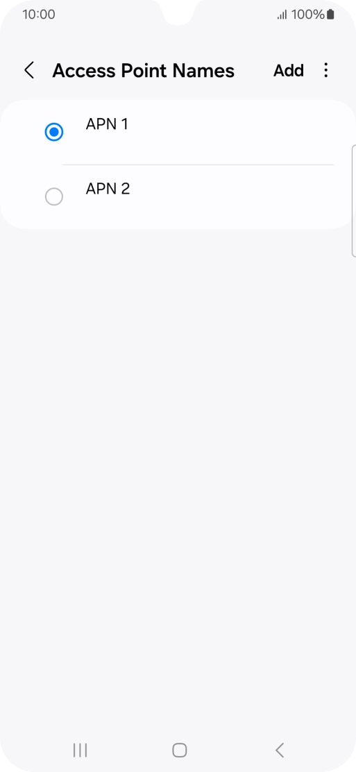 Press the field next to the data connection to activate it.