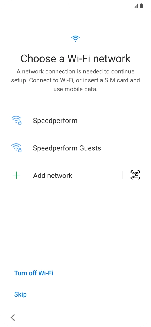 Press the required Wi-Fi network.