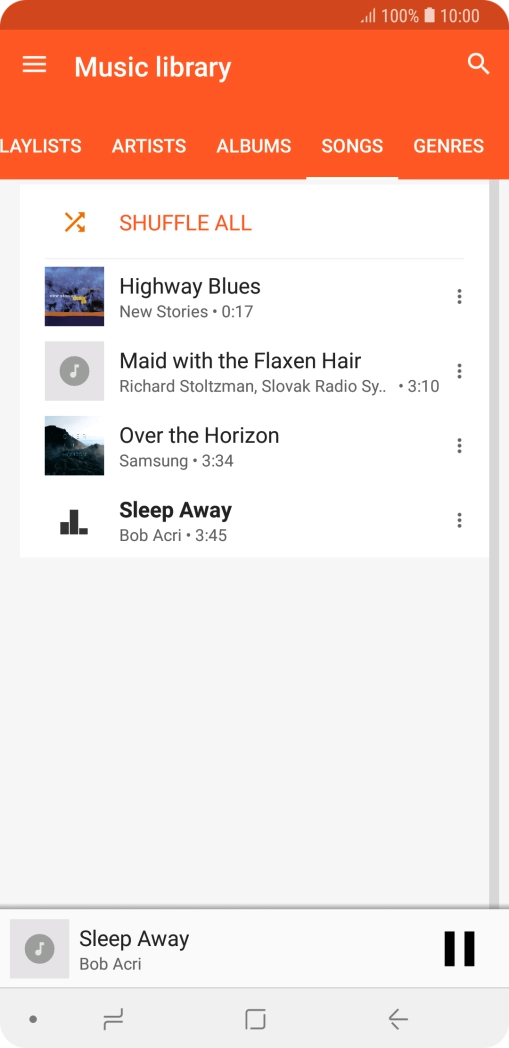 Press the song title at the bottom of the screen.