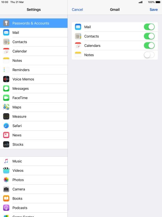 If this screen is displayed, you email account has been recognised and set up automatically. Follow the instructions on the screen to key in more information and finish setting up your tablet.