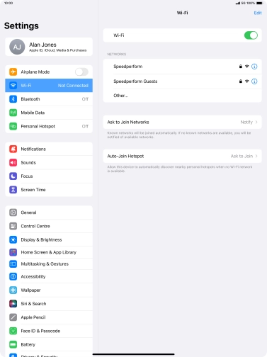 Press the required Wi-Fi network and key in the password for the Wi-Fi network.