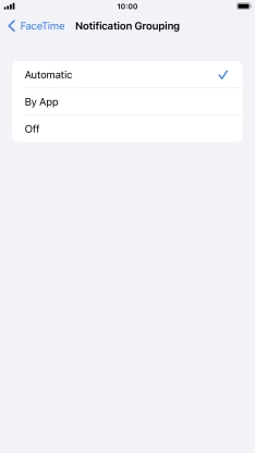 Press the required setting.