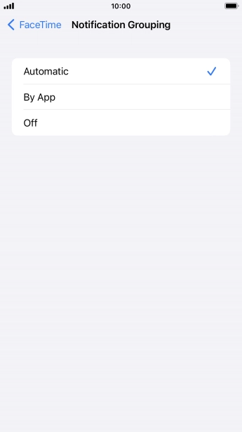 Press the required setting.