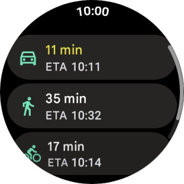 Press the required mode of transportation.