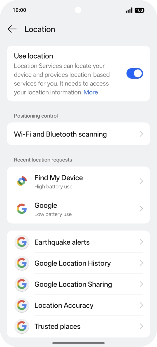 Press Location Accuracy.