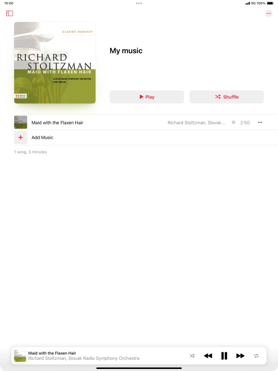 Press the song title.