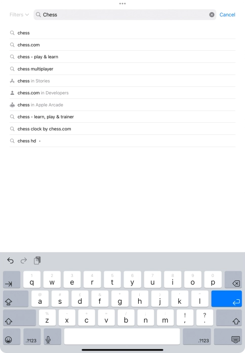 Key in the name or subject of the required app and press enter.