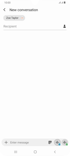 Press the text input field and write the text for your MMS.