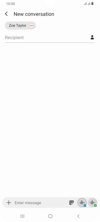 Press the text input field and write the text for your MMS.