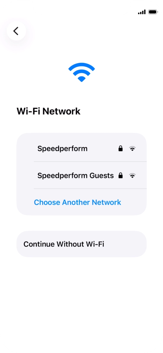 Press the required Wi-Fi network.